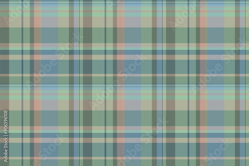 Tiny textile plaid texture, printout tartan pattern fabric. Aesthetic seamless check vector background in pastel and cyan colors.