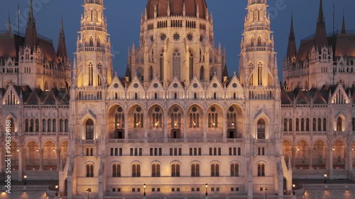Aerial panorama drone view of Budapest city centre with beautiful architecture.