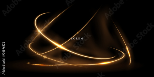 Luxurious golden light lines design background Abstract vector illustration