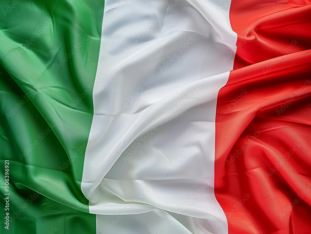 Obraz premium Vibrant Italian Flag Draped Elegantly on a Soft Surface With Natural Folds
