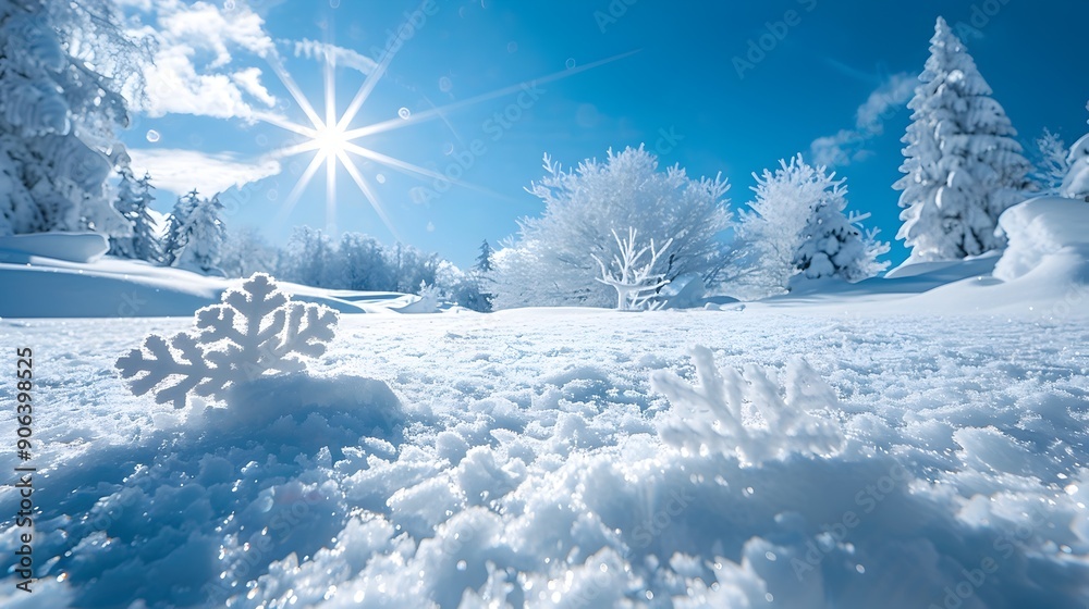 Fototapeta premium Pristine Winter Landscape Embracing the Energy of New Beginnings