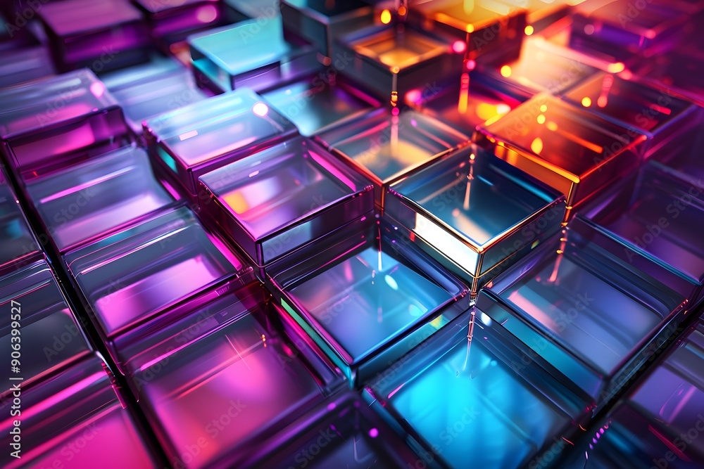 Vibrant Abstract Composition of Colorful Glass Blocks Vibrant Abstract Composition of Colorful Glass Blocks