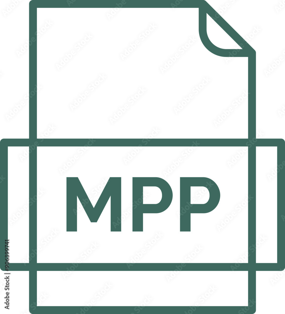 MPP File icon thick outline rounded corners MPP File icon thick outline rounded corners