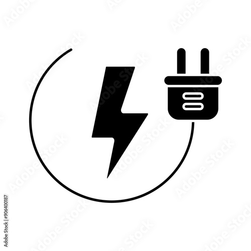 Electricity plug icon vector set. Charger illustration sign collection. Electricity symbol or logo.