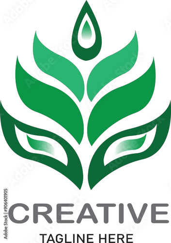 Creative and minimal abstract leaf logo vector template. Green leaf logo. template and logo design, modern logo concept.