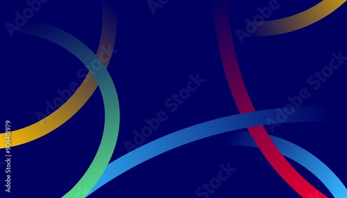 Colorful abstract overlapping circle on dark blue background