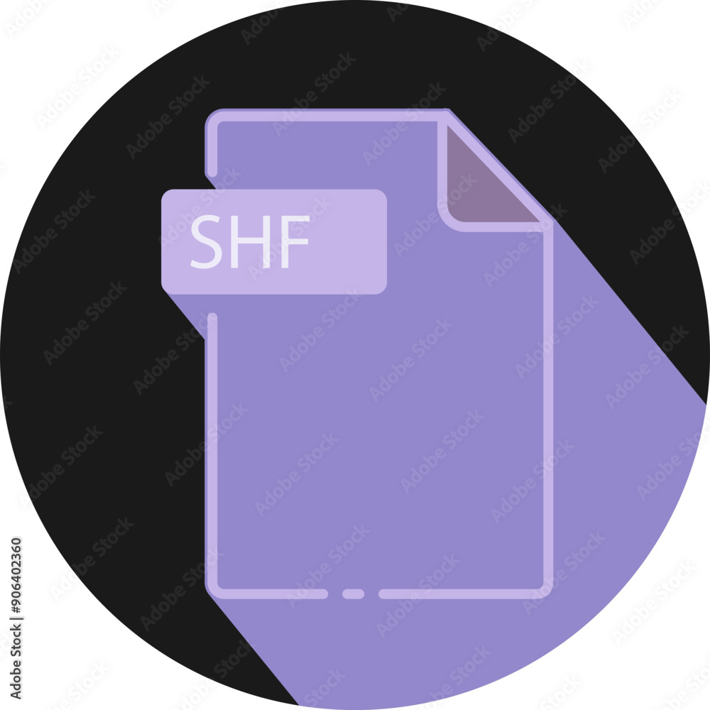 SHF File fomat minimal icon with circle outside