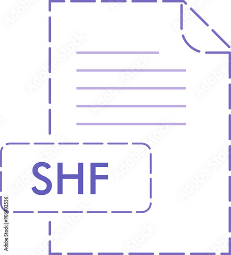 SHF File format icon rounded dashed outline