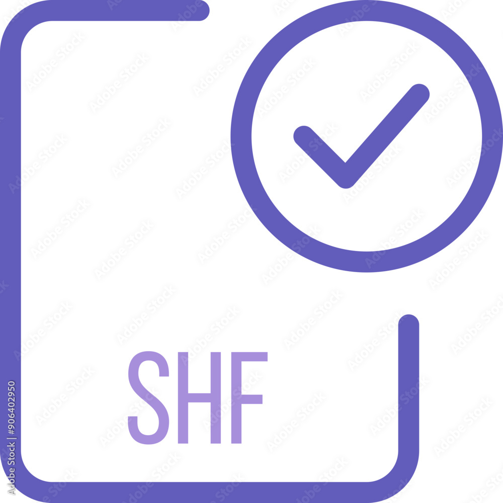 SHF File icon with checked mark SHF File icon with checked mark