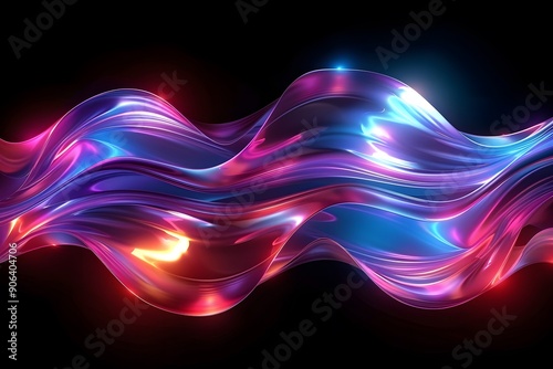 Vibrant Flow of Light: A Stunning Abstract Wave Design