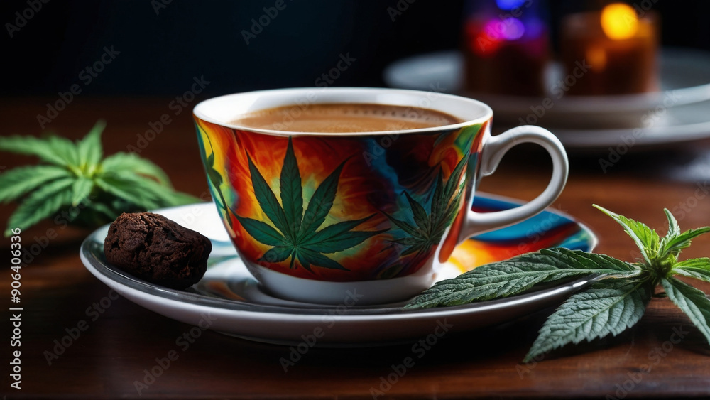 Coffee cup with with weed bud wallpaper background. Coffee Shop with weed bud wallpaper. Cannabis club wallpaper. Coffee cup with with weed bud wallpaper background. Coffee Shop with weed bud wallpaper. Cannabis club wallpaper.