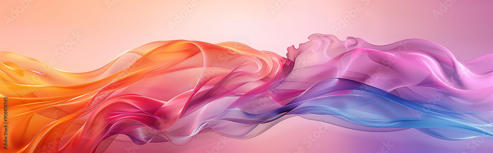 Vibrant abstract waves on a pink background Vibrant abstract waves on a pink background