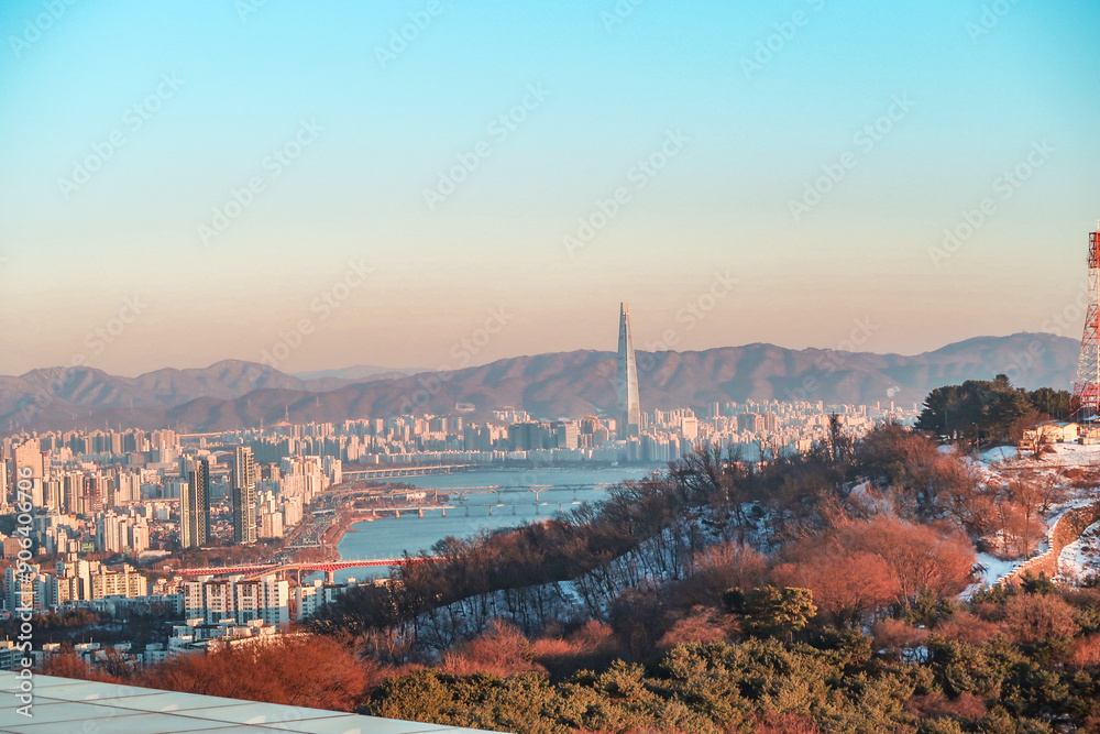 Naklejka premium Panorama Seoul
