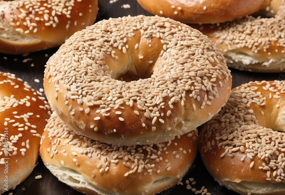 Freshly Baked Sesame Bagels Freshly Baked Sesame Bagels