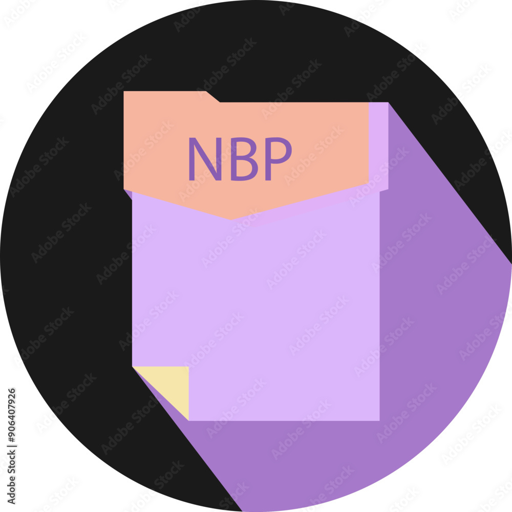 NBP File format minimal icon with circle NBP File format minimal icon with circle