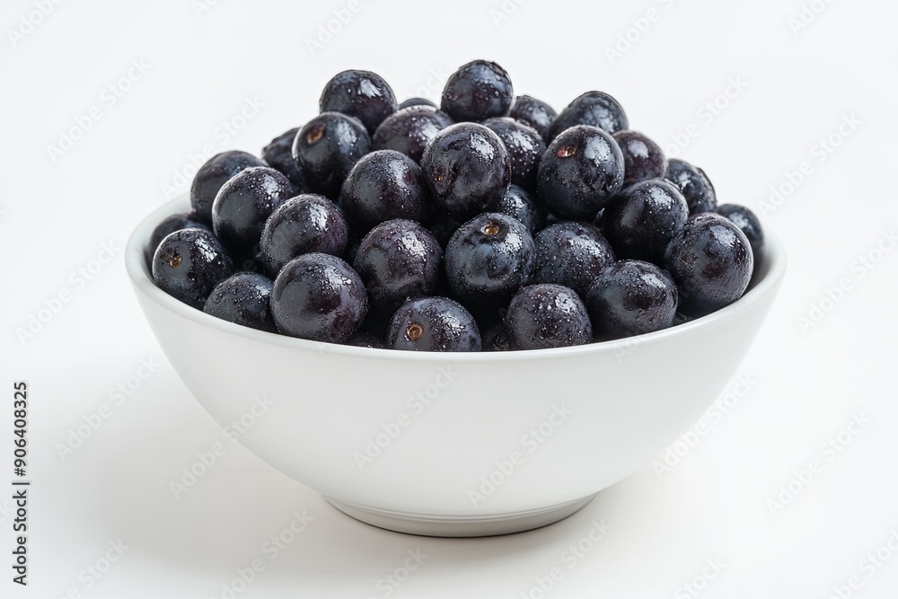 Freshly harvested blueberries in a white bowl ready for enjoyment at a kitchen table Freshly harvested blueberries in a white bowl ready for enjoyment at a kitchen table