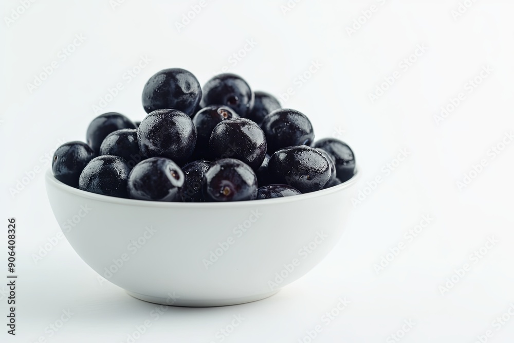 Fresh blackberries in a white bowl on a light background for healthy eating Fresh blackberries in a white bowl on a light background for healthy eating