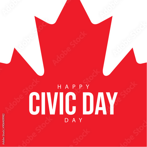 Happy civic day. Vector illustration of canada flag. Suitable for template, greeting card, web, social media etc