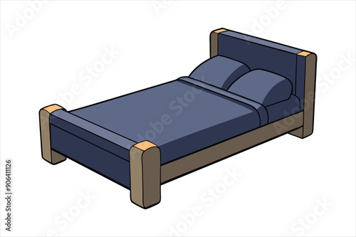 create a bed in a single art vector