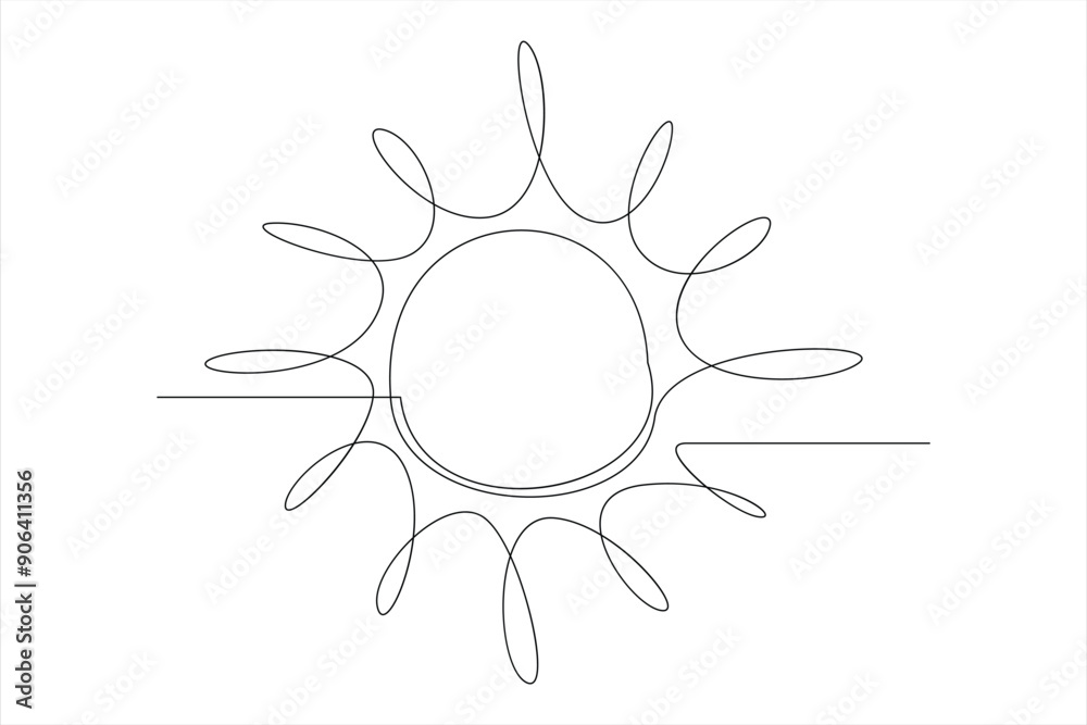 Continuous one line drawing sun art Summer sun contour line sign line art illustration
Continuous one line drawing sun art Summer sun contour line sign line art illustration