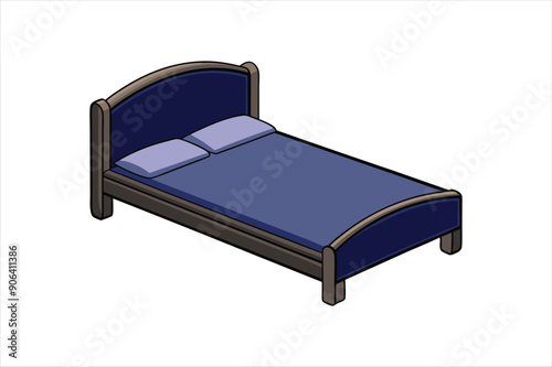 create a bed in a single art vector