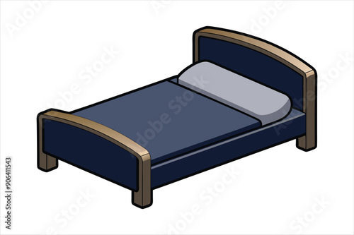 create a bed in a single art vector