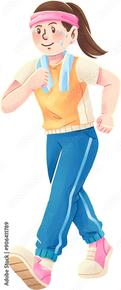 Girl Jogging Illustration