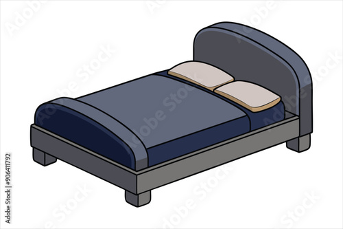 create a bed in a single art vector