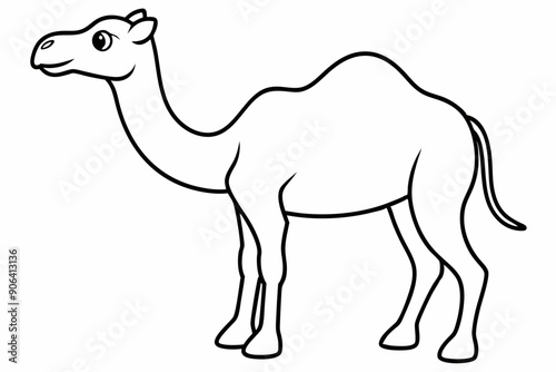 Camel line art vector design silhouette illustration.