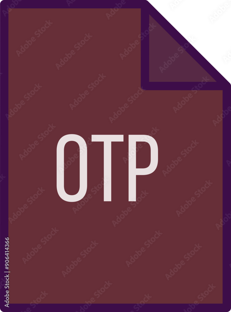 OTP File format minimal icon with thick outline OTP File format minimal icon with thick outline
