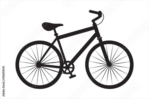Create a bicycle silhouette vector
