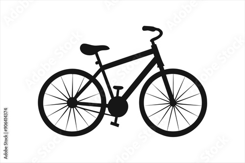 Create a bicycle silhouette vector