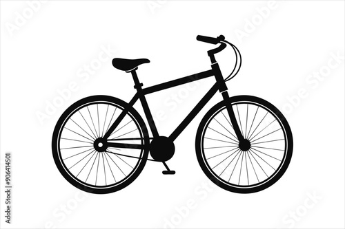 Create a bicycle silhouette vector
