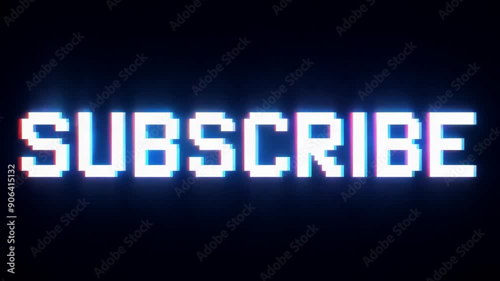 Animation of golden SUBSCRIBE with glitch effect on black background. Press subscribe button on channel social media, marketing, blog. Subscription concept. Notification screen Animation of golden SUBSCRIBE with glitch effect on black background. Press subscribe button on channel social media, marketing, blog. Subscription concept. Notification screen