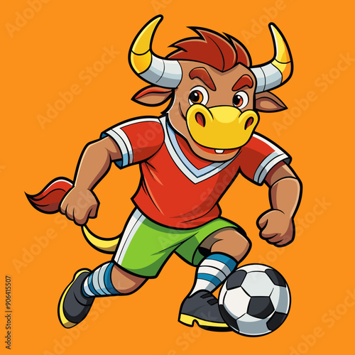 bull maskot cartoon vector illustration