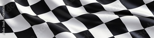 Checkered black and white flag.
