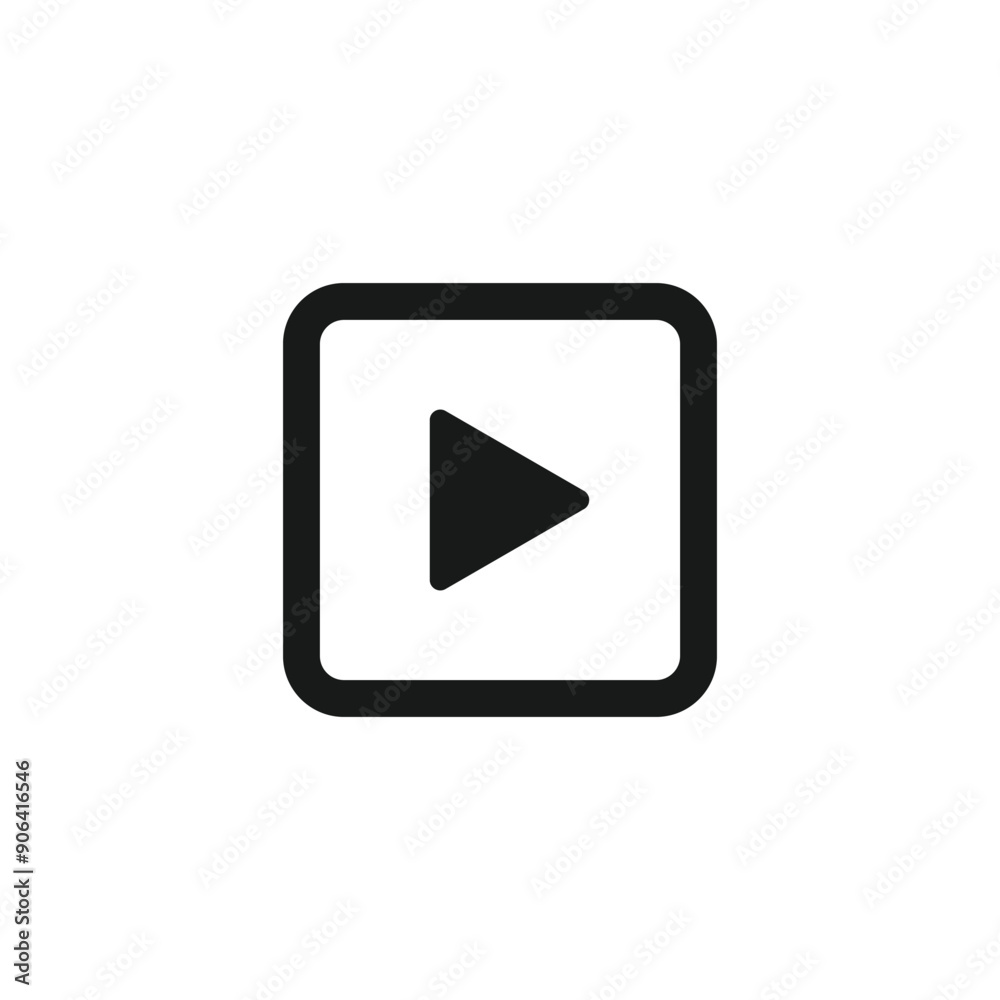 Play button icon. Music video start sign. Isolated on white. Vector Play button icon. Music video start sign. Isolated on white. Vector