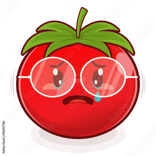 tomato scared face cartoon cute