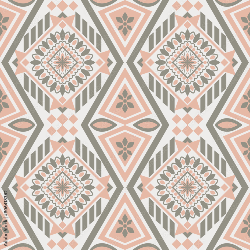 fabric geometric ethnic pattern peach vector design fabric geometric ethnic pattern peach vector design