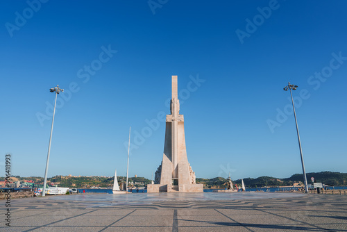 Fényképezés The Monument to the Discoveries in Lisbon, Portugal, stands tall by the Tagus River, celebrating the Age of Discovery