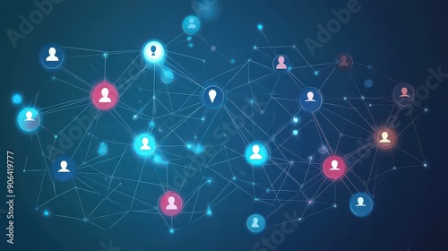 Vibrant Network of Digital Connections photo