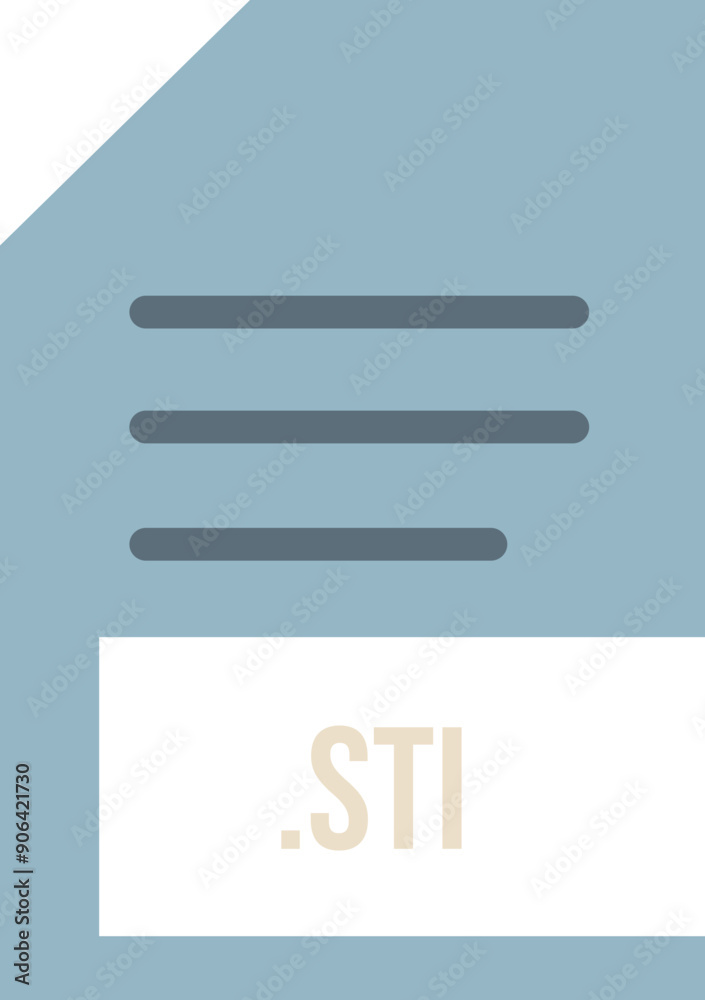 STI File extension icon minimal colro fill STI File extension icon minimal colro fill