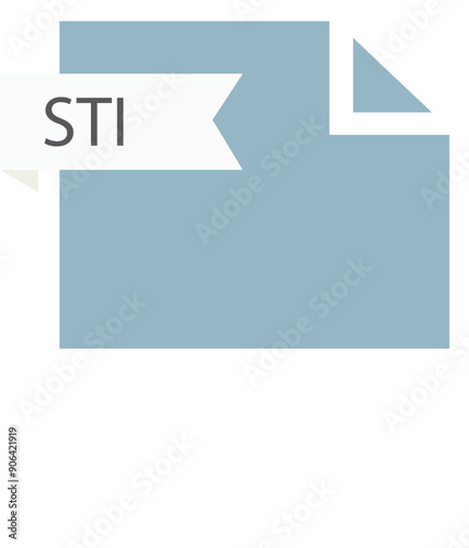 STI File format icon roe color fill