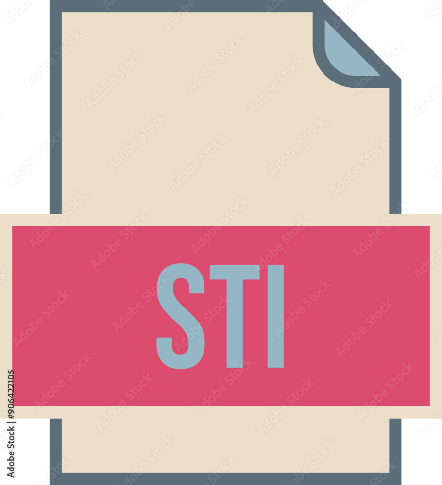 STI File icon fill and outline crisp corners STI File icon fill and outline crisp corners