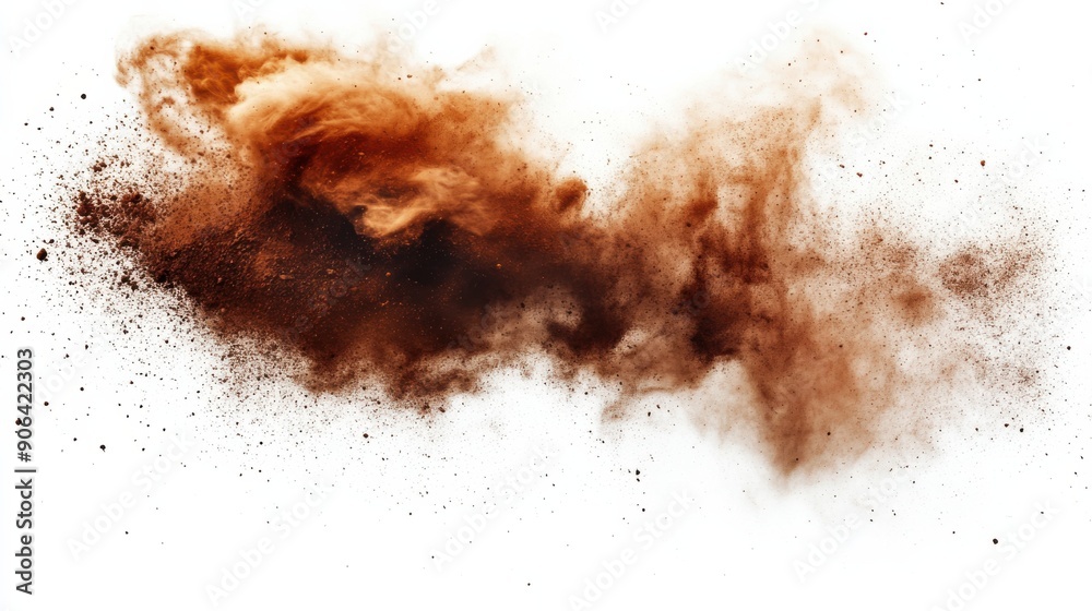 Rusted Iron Powder Cloud on Industrial White Rusted Iron Powder Cloud on Industrial White