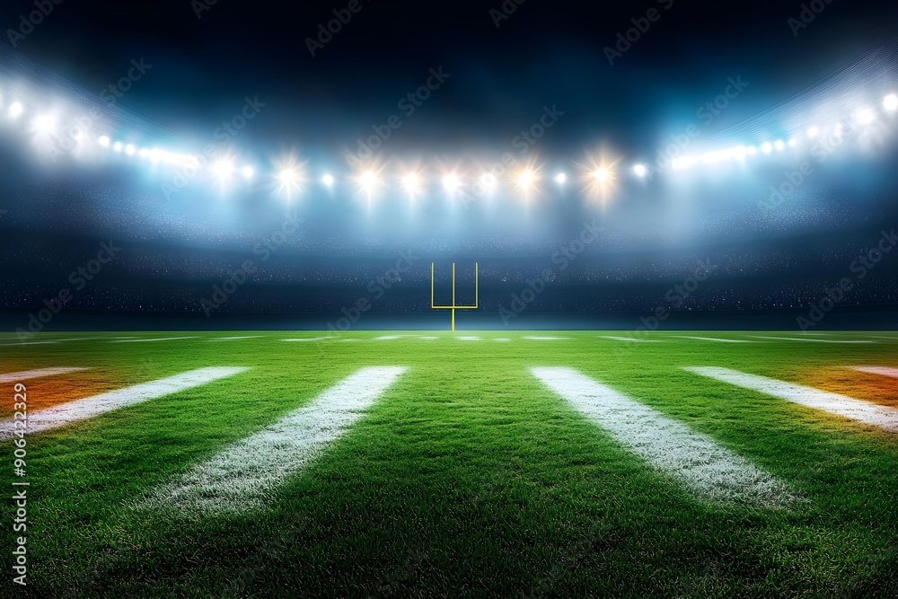 Obraz premium football stadium with lights, sports background
