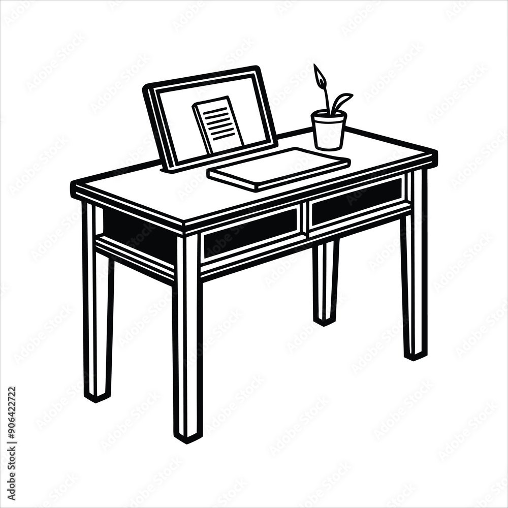 Desk black vector Desk black vector