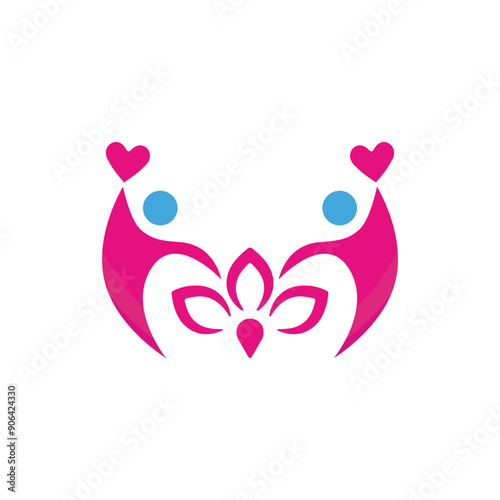 Charity Logo design vector, illustration. Non profit organization logo concept.  