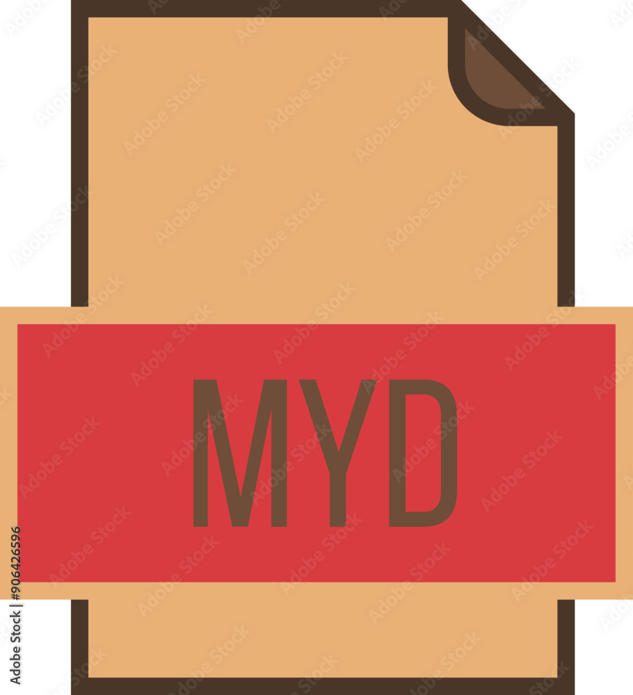 MYD File icon fill and outline crisp corners MYD File icon fill and outline crisp corners