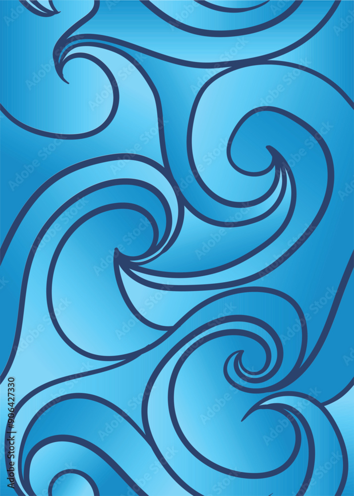 blue seawaves pattern in blue bold line. abstract repeatable seamless pattern vector illustration blue seawaves pattern in blue bold line. abstract repeatable seamless pattern vector illustration